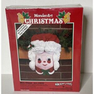 VINTAGE 1991 WONDER ART CHRISTMAS MRS.CLAUS AUNT LYDIA'S OLD NO KNIT NO CROCHET